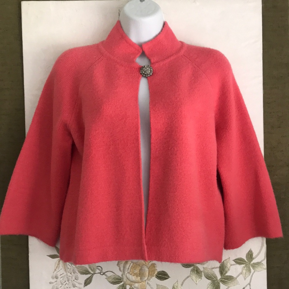 INC orange shrug cardi